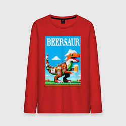 Мужской лонгслив Beersaur - pixel art