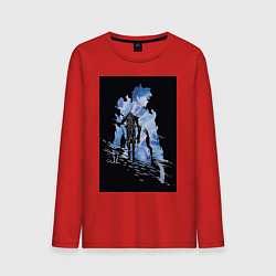 Лонгслив хлопковый мужской Поднятие уровня в одиночку охотник Джин Ву, цвет: красный
