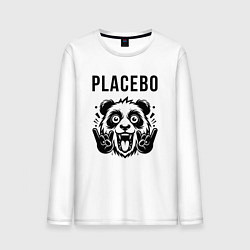 Лонгслив хлопковый мужской Placebo - rock panda, цвет: белый