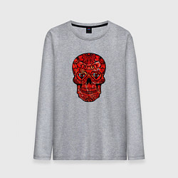 Мужской лонгслив Red decorative skull