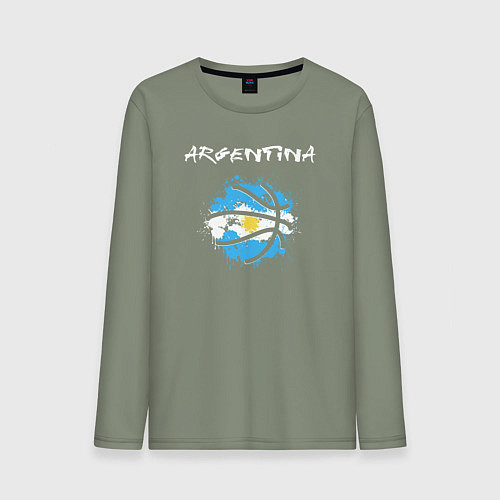 Мужской лонгслив Баскетбол Аргентины / Авокадо – фото 1