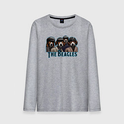 Лонгслив хлопковый мужской Beatles beagles, цвет: меланж