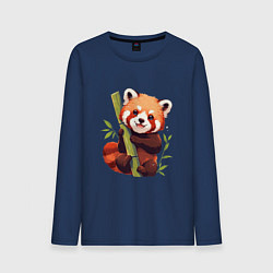 Лонгслив хлопковый мужской The Red Panda, цвет: тёмно-синий