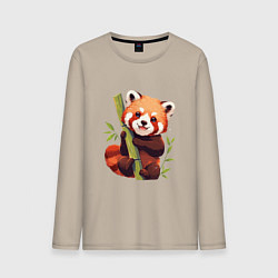 Лонгслив хлопковый мужской The Red Panda, цвет: миндальный