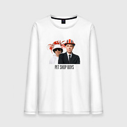 Лонгслив хлопковый мужской Pet Shop Boys - synthpop from england, цвет: белый