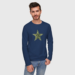 Лонгслив хлопковый мужской Камуфляжная звезда, цвет: тёмно-синий — фото 2
