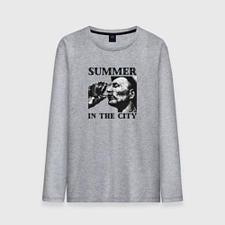 Лонгслив хлопковый мужской Лето в городе, цвет: меланж