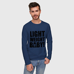 Лонгслив хлопковый мужской Light weight baby, цвет: тёмно-синий — фото 2