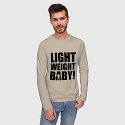 Лонгслив хлопковый мужской Light weight baby, цвет: миндальный — фото 2
