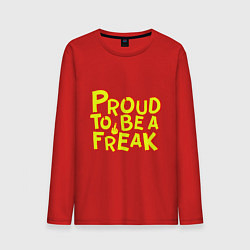 Лонгслив хлопковый мужской Proud to be a freak, цвет: красный