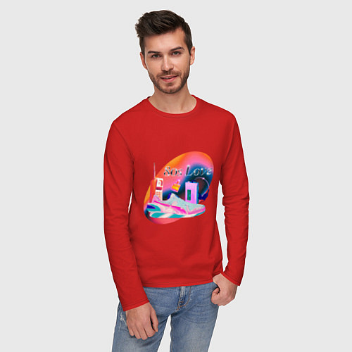 Мужской лонгслив 80s Love / Красный – фото 3