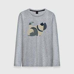 Лонгслив хлопковый мужской Милые друзья, цвет: меланж