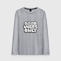 Лонгслив хлопковый мужской Goof vibes black, цвет: меланж