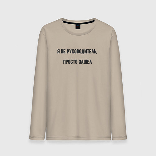 Мужской лонгслив Я не руководитель просто зашёл / Миндальный – фото 1