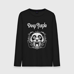 Лонгслив хлопковый мужской Deep Purple rock panda, цвет: черный