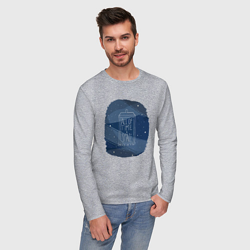 Мужской лонгслив All of time and space / Меланж – фото 3