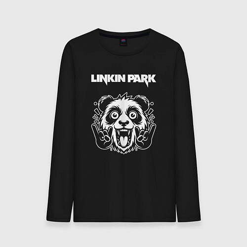 Мужской лонгслив Linkin Park rock panda / Черный – фото 1