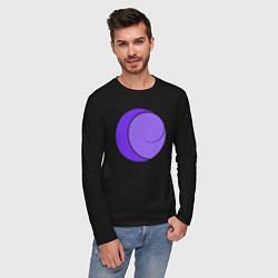 Лонгслив хлопковый мужской Круг улитка, цвет: черный — фото 2