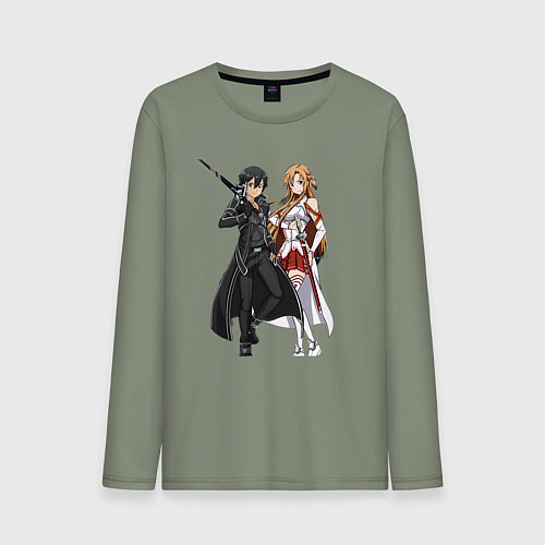 Мужской лонгслив Мечники Кадзуто Киригая / Авокадо – фото 1