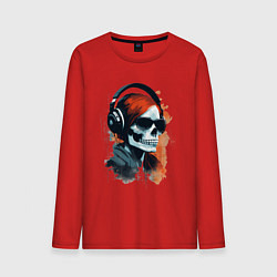 Мужской лонгслив Grunge redhead girl skull