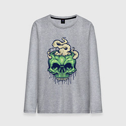 Лонгслив хлопковый мужской Skull smoke, цвет: меланж