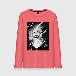 Лонгслив хлопковый мужской Senpai девушка, цвет: коралловый