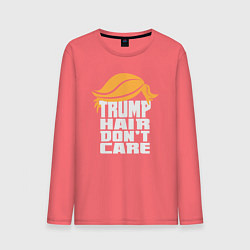 Лонгслив хлопковый мужской Trump hair dont care, цвет: коралловый