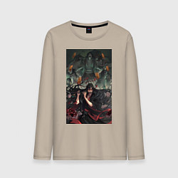 Лонгслив хлопковый мужской Усянь Вэй повелитель мертвых, цвет: миндальный