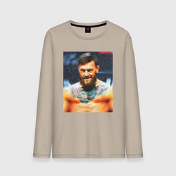 Лонгслив хлопковый мужской Конор Магкрегор взгляд, цвет: миндальный