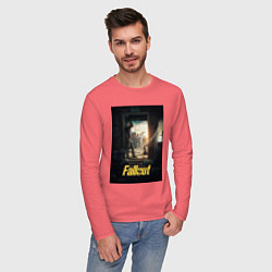 Лонгслив хлопковый мужской Fallout - The Ghoul, цвет: коралловый — фото 2