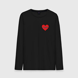 Лонгслив хлопковый мужской Звук биения сердца из манги комикса тудум, цвет: черный