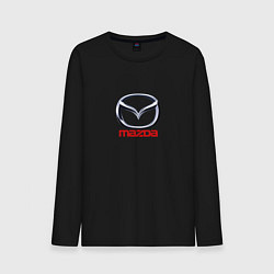 Лонгслив хлопковый мужской Mazda logo, цвет: черный