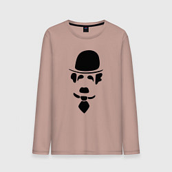Лонгслив хлопковый мужской Чаплин лого, цвет: пыльно-розовый