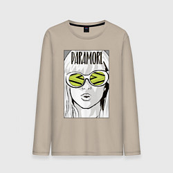 Лонгслив хлопковый мужской Paramore - Hayley Williams, цвет: миндальный