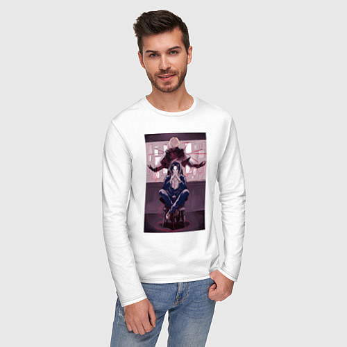 Мужской лонгслив Патриотизм Луис Джеймс Мориарти / Белый – фото 3