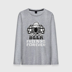 Лонгслив хлопковый мужской Пивные друзья навсегда, цвет: меланж