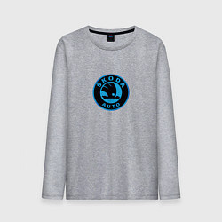 Лонгслив хлопковый мужской Skoda logo blue, цвет: меланж
