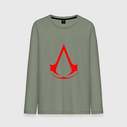 Лонгслив хлопковый мужской Red logo of assassins, цвет: авокадо