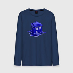 Лонгслив хлопковый мужской Tardis ink, цвет: тёмно-синий