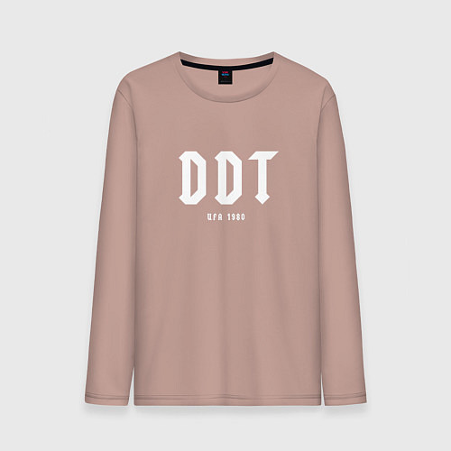 Мужской лонгслив DDT - Ufa 1980 / Пыльно-розовый – фото 1