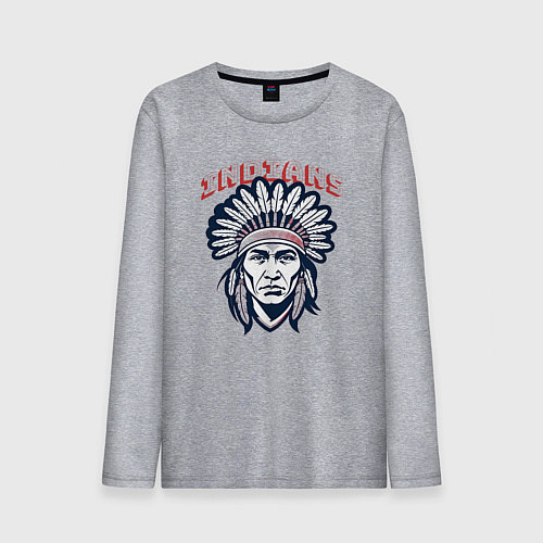 Мужской лонгслив Индеец прерий / Меланж – фото 1