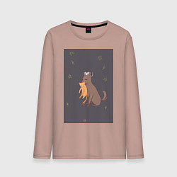 Лонгслив хлопковый мужской Корзинка фруктов Юки Сома, цвет: пыльно-розовый