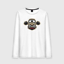 Лонгслив хлопковый мужской Hard work, цвет: белый