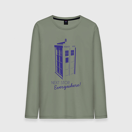 Мужской лонгслив Следующая остановка везде / Авокадо – фото 1