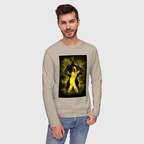 Мужской лонгслив Моя геройская академия Всемогущий Номер один / Миндальный – фото 3