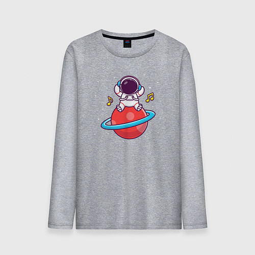 Мужской лонгслив Музыка на Сатурне / Меланж – фото 1