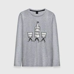 Лонгслив хлопковый мужской Водочные человечки, цвет: меланж