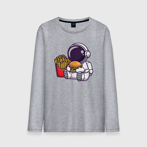 Мужской лонгслив Голодный космонавт / Меланж – фото 1