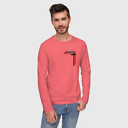 Лонгслив хлопковый мужской Skyline nissan gtr34, цвет: коралловый — фото 2