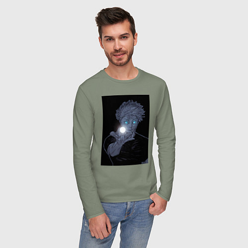 Мужской лонгслив Магическая битва Сатору Годзё сильнейших маг / Авокадо – фото 3